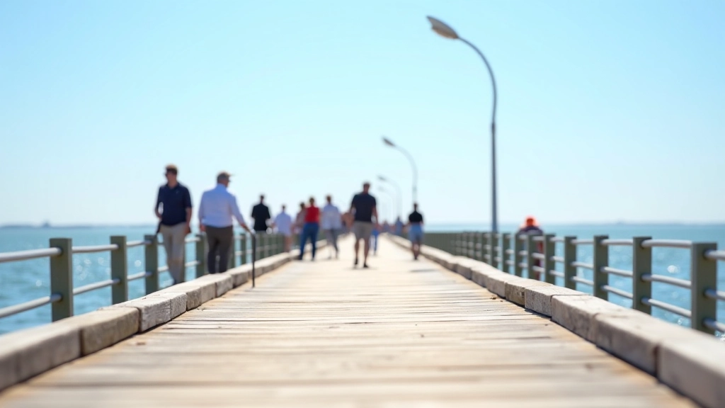 Oostende pier op een zonnige dag met mensen die genieten van het uitzicht over de Noordzee